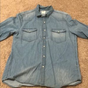 H&M denim button down shirt